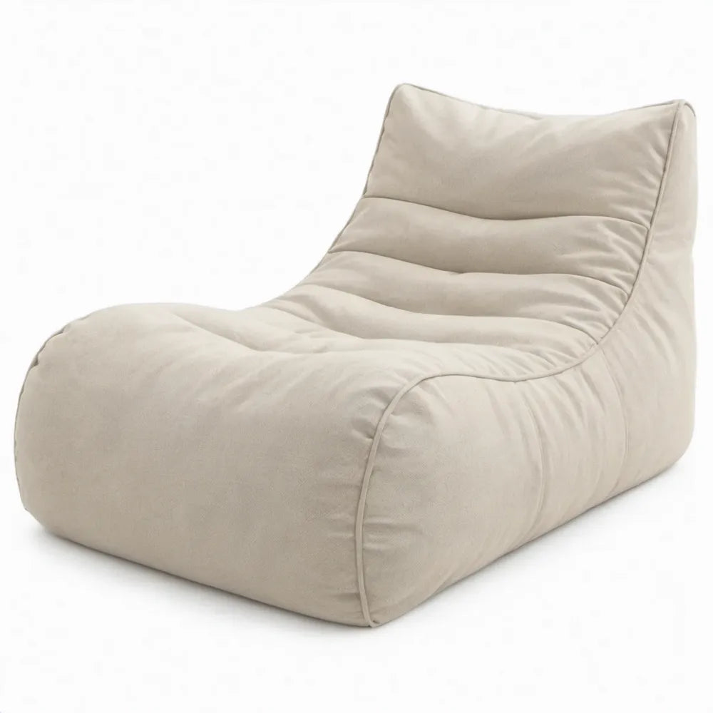 Beige zitzakfauteuil van polyester microvezel, 100 x 90 x 75 cm