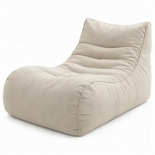 Beige zitzakfauteuil van polyester microvezel, 100 x 90 x 75 cm