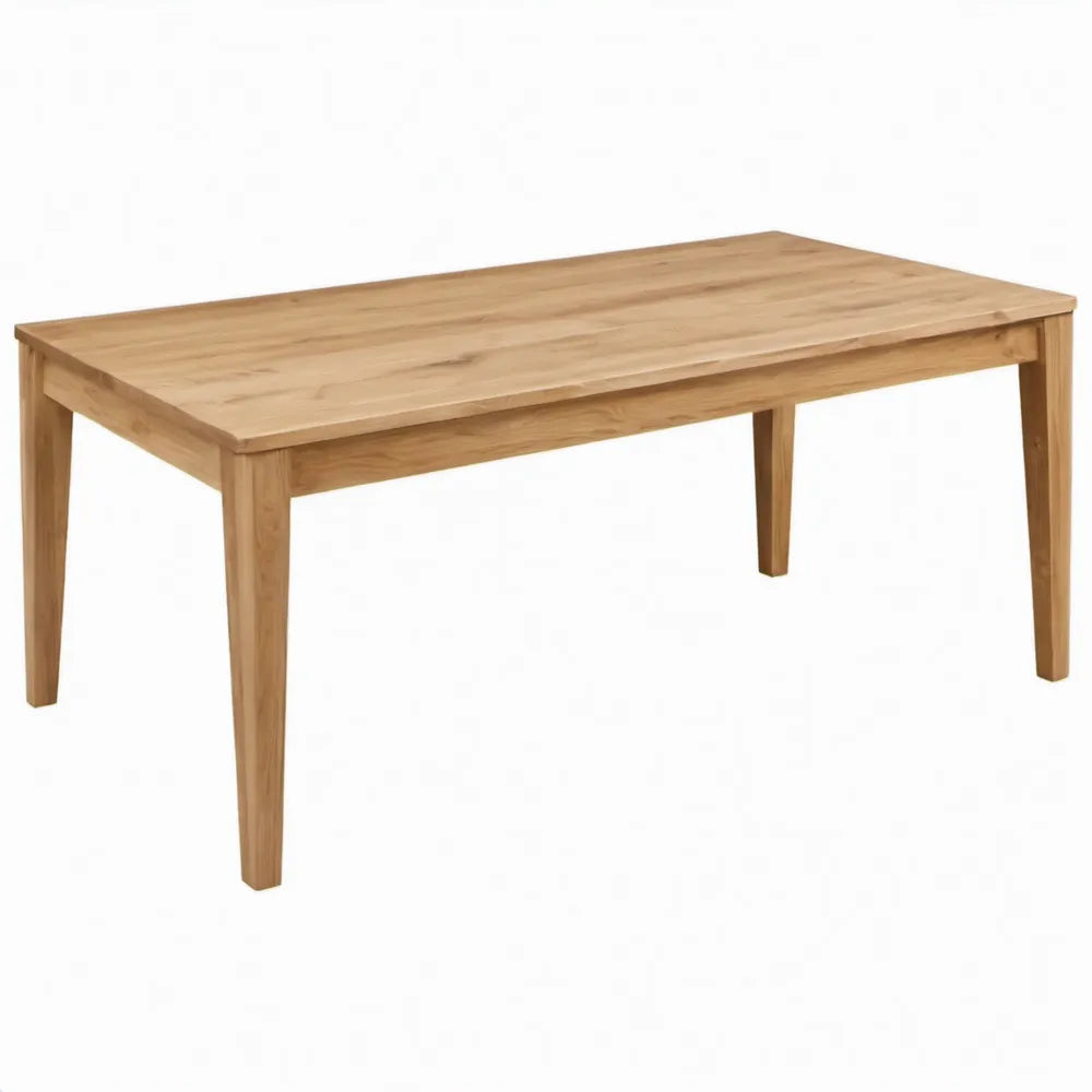 Rechthoekige eettafel van massief eikenhout, naturel – 180 x 90 x 75 cm