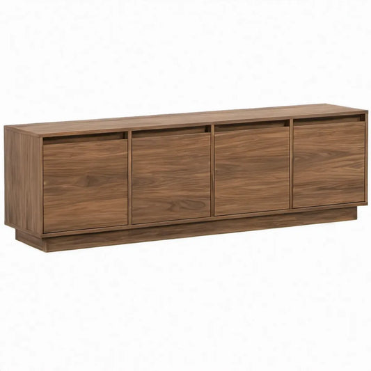 TV-meubel met 4 greeploze deuren, 180 x 40 x 60 cm, walnootbruin